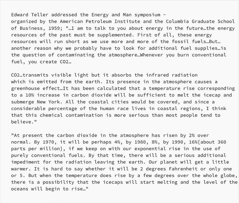 Early Climate Research by Exxon