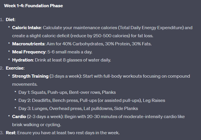 Nutrition advice from AI