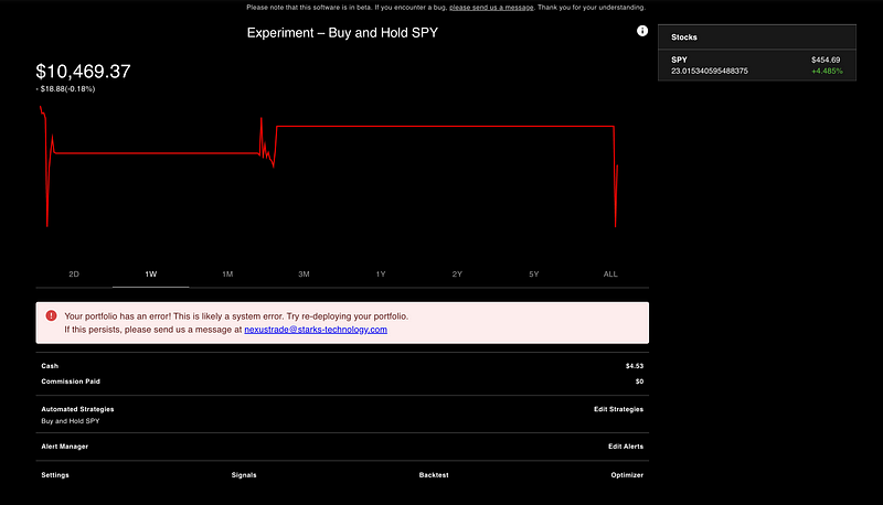 Updated UI indicating errors in portfolios