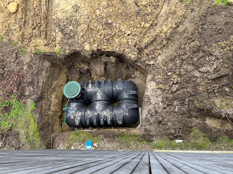 Preparing to install the rainwater tank