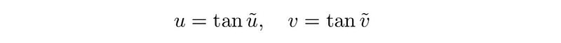 Interval transformation using the tangent function