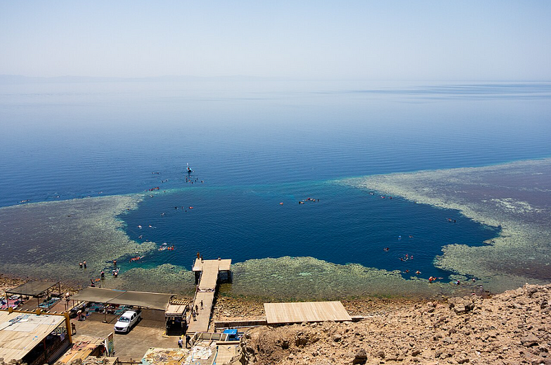 Stunning view of the Blue Hole of Dahab, Egypt