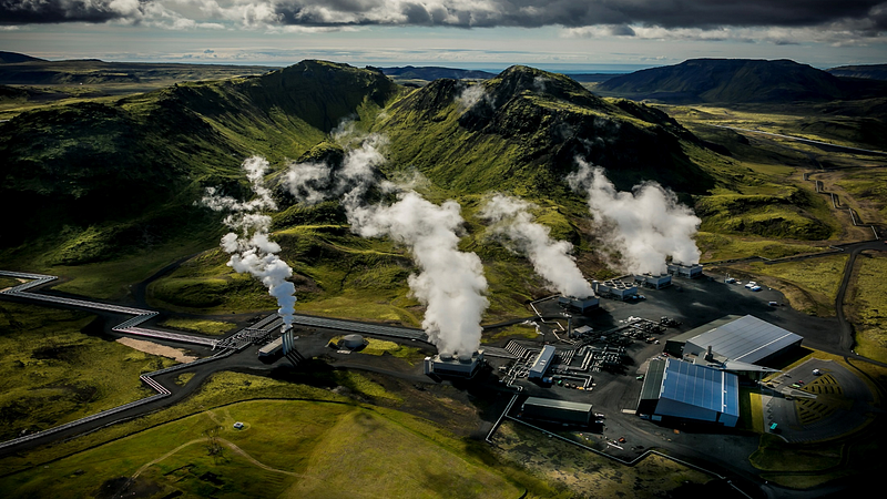 Hellisheidi geothermal plant site of CarbFix project