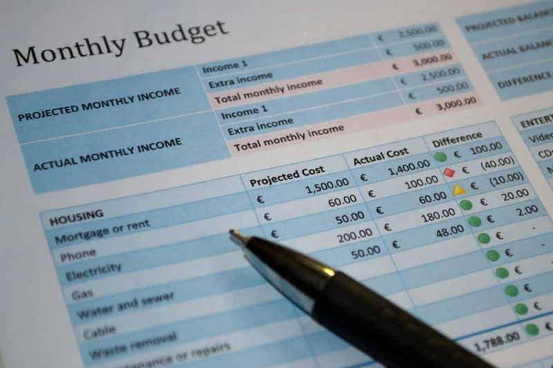 Kakebo budgeting system layout