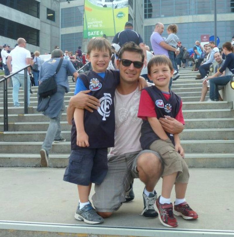 A cherished family moment outside the stadium