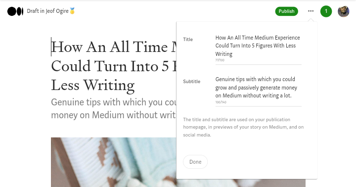 Optimize your titles on Medium