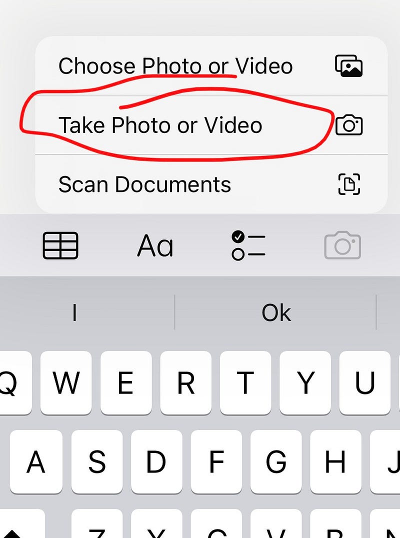 Integrating Photos into Apple Notes