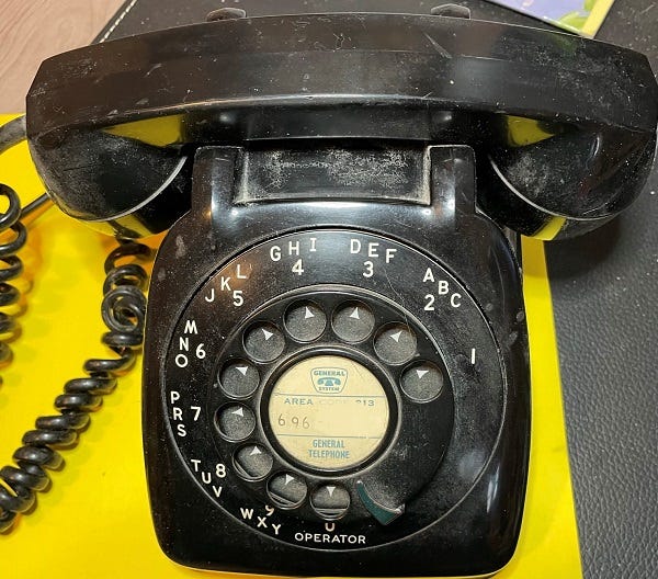 Vintage rotary dial phone from the 1950s