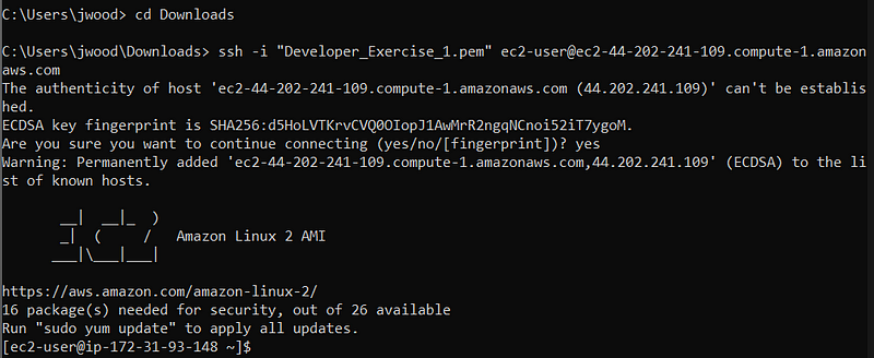 Using Terminal to SSH into EC2