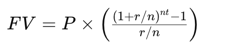 Future value formula for savings growth