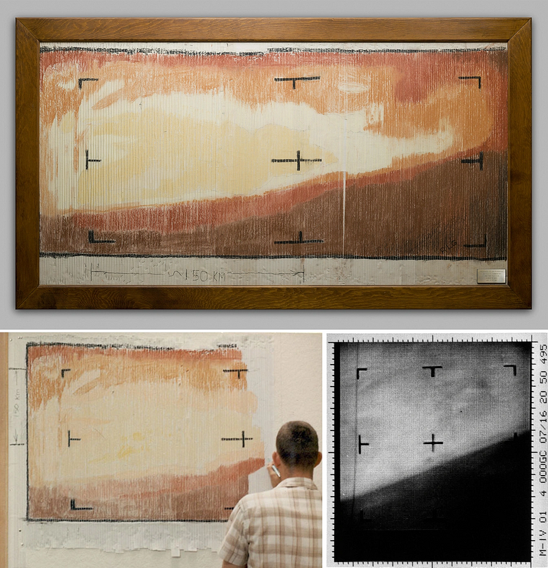 Hand-painted image of Mars versus modern images