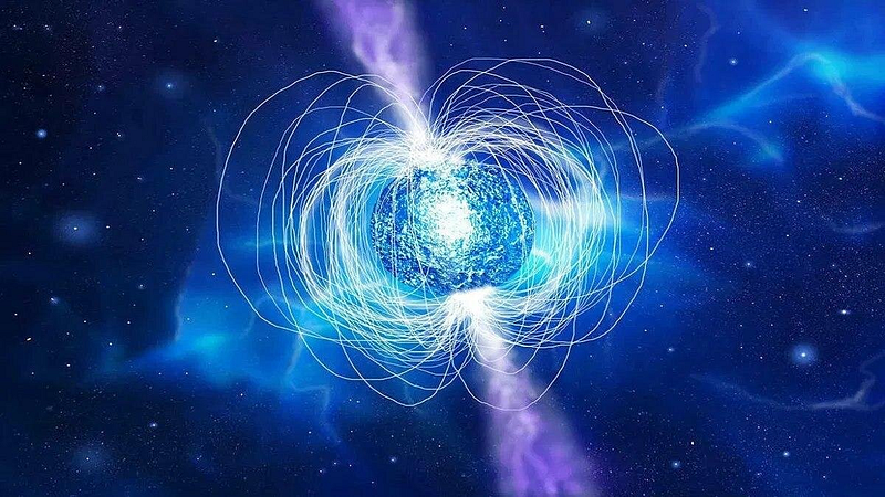 Artistic representation of a magnetar in space