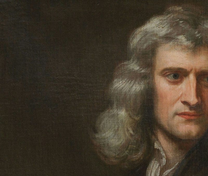 Portrait of Sir Isaac Newton, a pivotal figure in science.