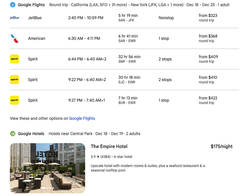 Trip planning with Gemini Pro and GPT-3.5