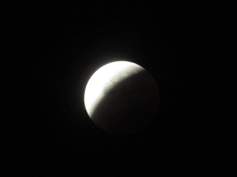 Stunning view of the partial lunar eclipse