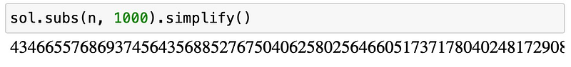 Calculating the 1000th Fibonacci number