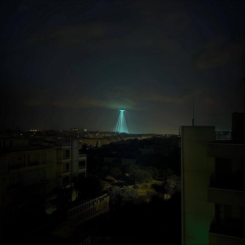 Residents observing a UFO in Tunisia