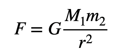 Gravitational force equation