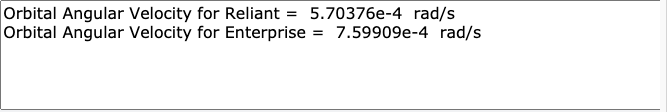 Orbital angular velocities