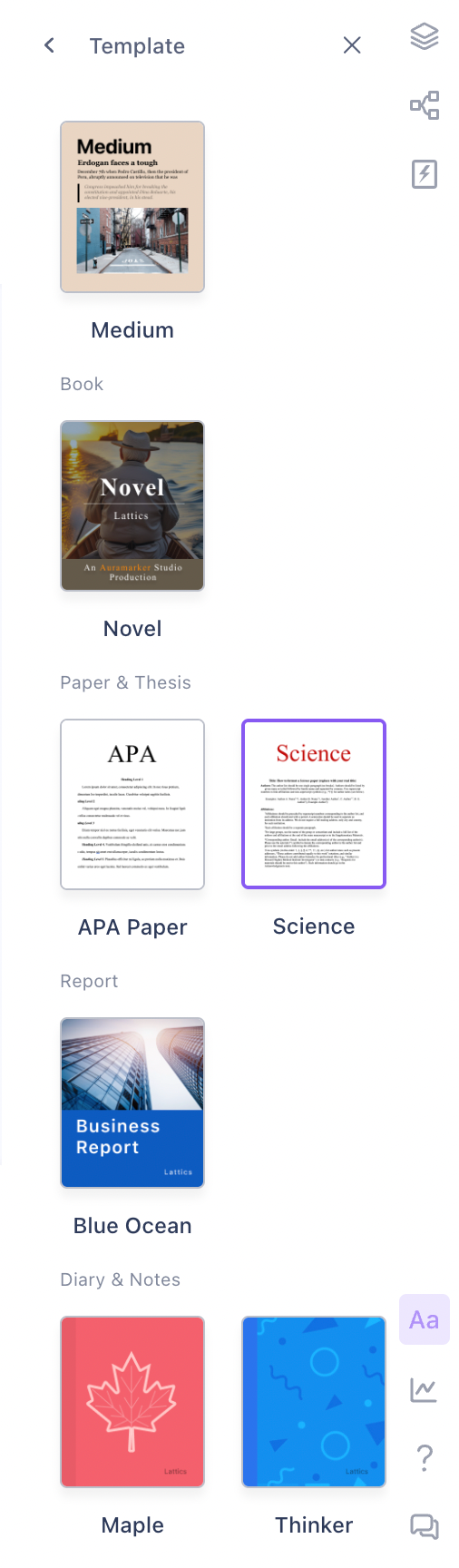 Journal templates available in Lattics