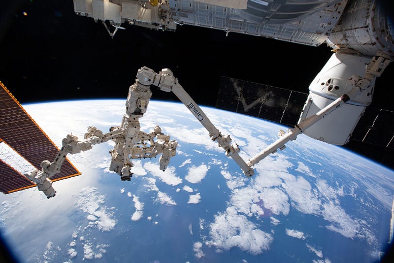 Canadarm2 robotic arm in space